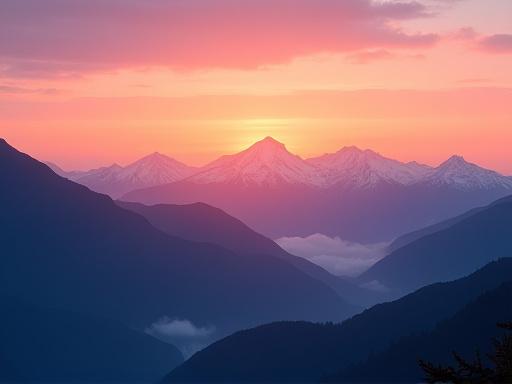 A breathtaking sunrise over the Japanese Alps.